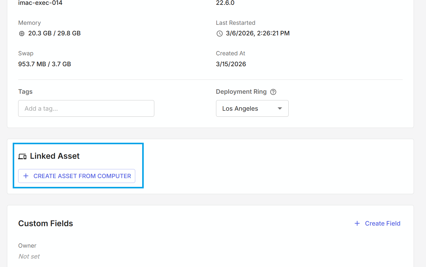 Creating assets from computers