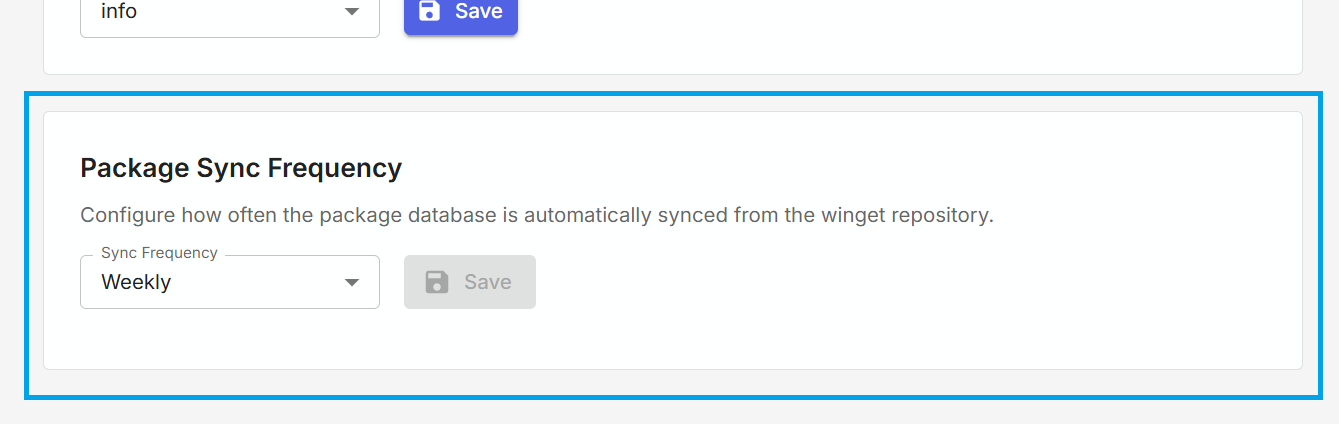 Package sync frequency